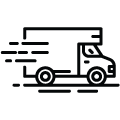 icono de camion repartidor entregando rapido